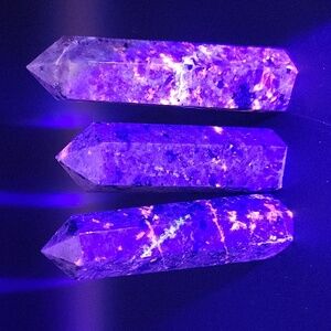 Lot of 3 Yooperlite Towers Natural Gemstone UV Reactive Hand Crafted 234g